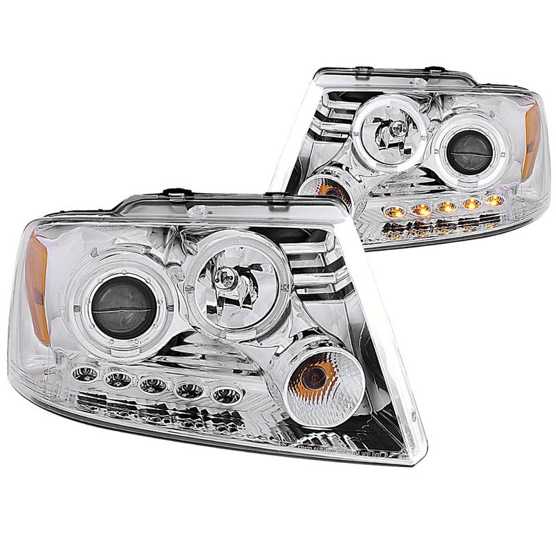 Fd F-150 04-08 Projector H.l 2 Halo L.e.d Chrome