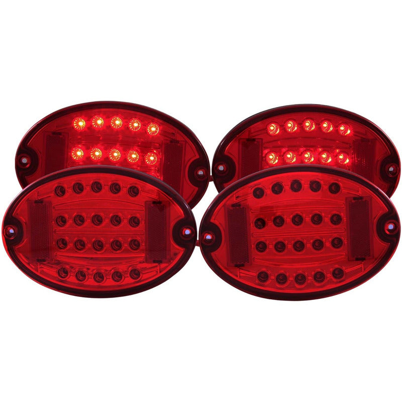 Cv Corvette 97-04 L.e.d T.l All Red 4 Pcs