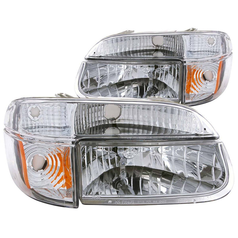 Ford Explorer 95-01 Crystal H.l Chrome Amber