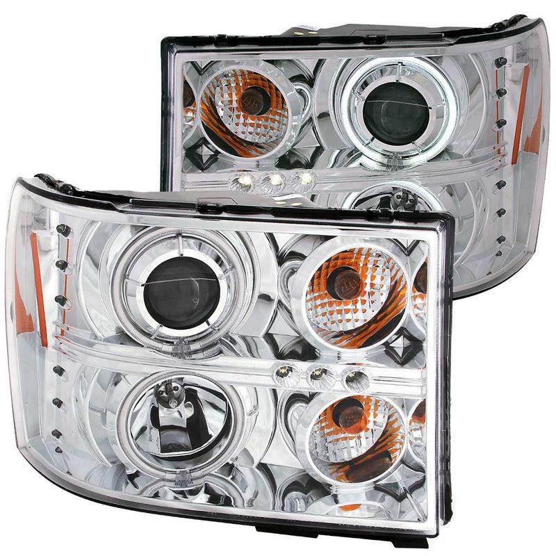 Gmc Sierra 07-08 Projector H.l Halo Chrome Clear Amber(ccfl)