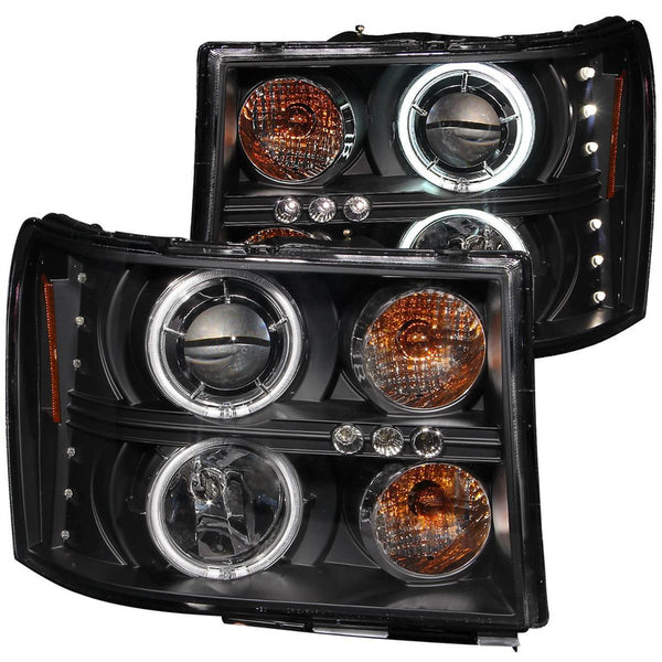 Gmc Sierra 07-08 Projector H.l Halo Black Clear Amber(ccfl)