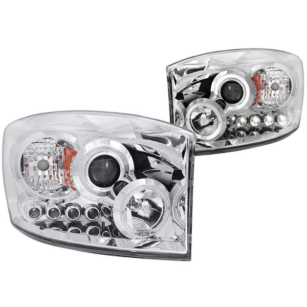 Dodge Ram 06-07 Projector H.l Halo Chrome Clear Amber