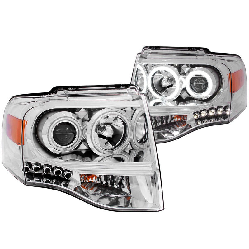 Ford Expedition 07-08 Projctor H.l Chrome Clear Amber