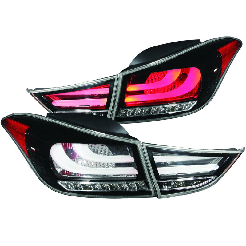 Hy Elantra 11 Up Led Tl Black 4 Pcs Outter W/bulb