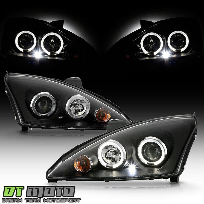 Ford Focus 00-04 Projector H.l Halo Black Clear With Led
