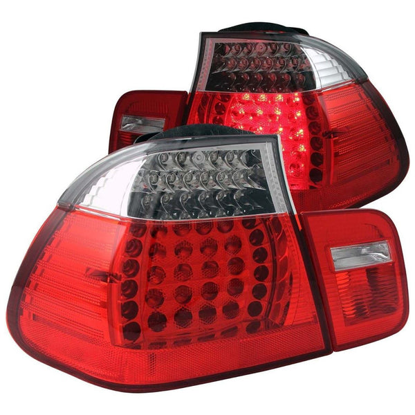 Bmw 3 Series E46 02-04 4 Dr L.e.d T.l Red/clear 4 Pcs