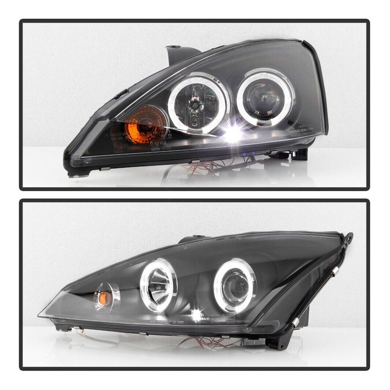 Ford Focus 00-04 Projector H.l Halo Black Clear With Led
