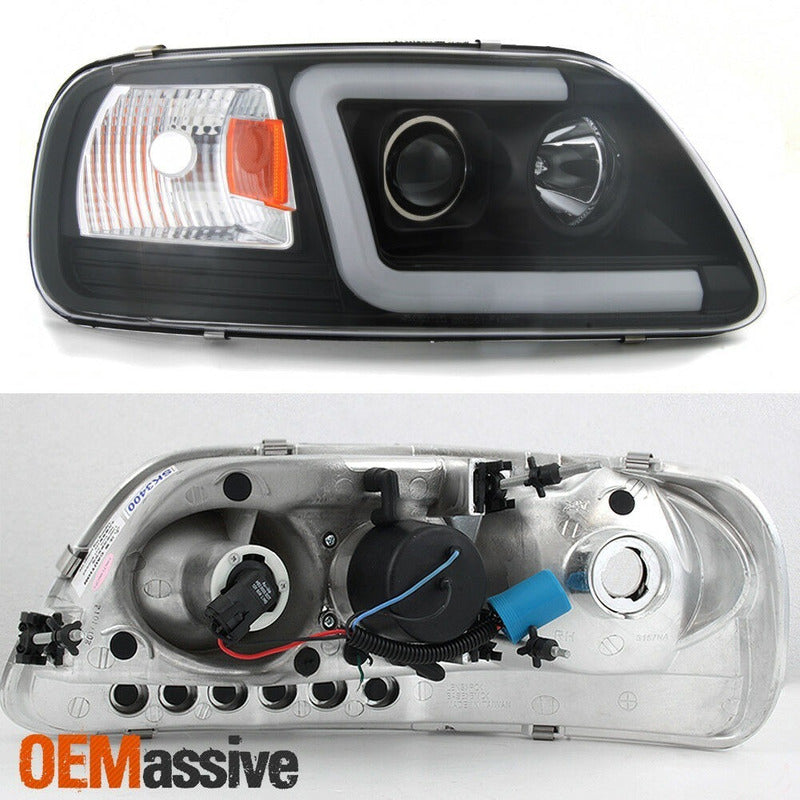 Ford F-150 F150 1997-2003 Par De Faros Negros Led