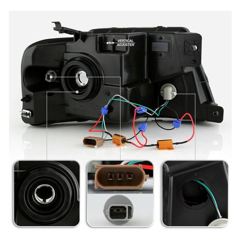 Ford F150 F-150 2004-2008 Par De Faros Led Negros