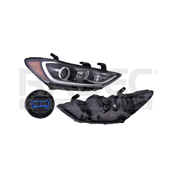 Faro Hy Elantra 17-18 P/foco Xenon Tyc Der