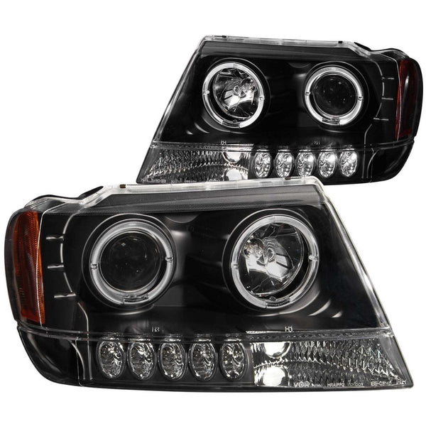 Jp Grand Cherokee 99-04 Projector H.l Halo Black