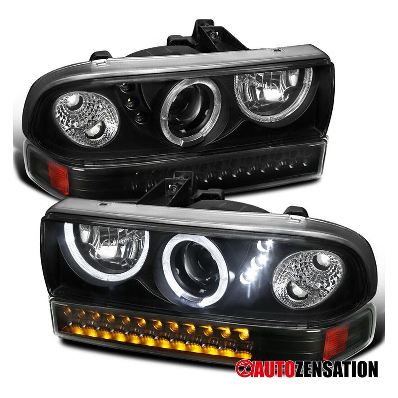 Chevrolet S10 Blazer 98-04 Faros Y Cuartos Led Negros