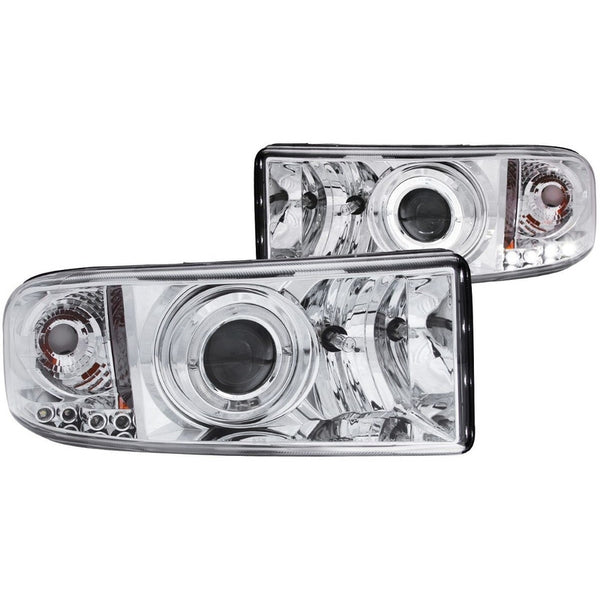 Dodge Ram 94-01 Projector H.l Halo Chrome Clear Amber