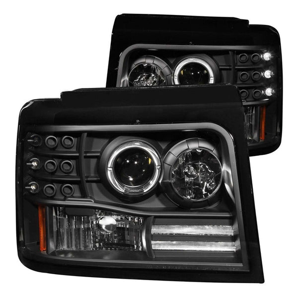 Fd F150/f250/bronco 92-96 Projector Halo Hl Black Completo