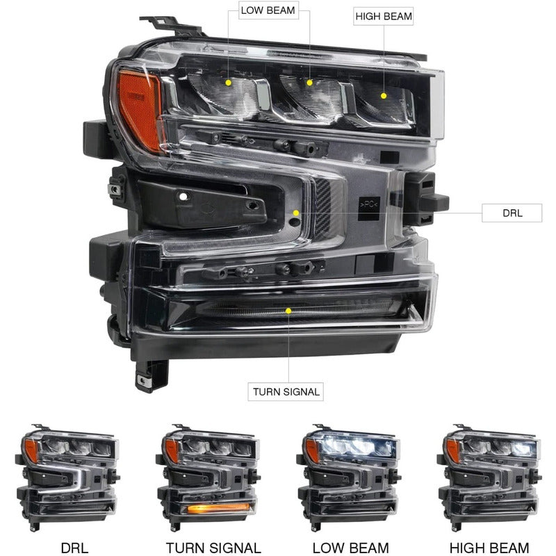 Chevrolet Silverado 2019-2022 Led Faro Derecho