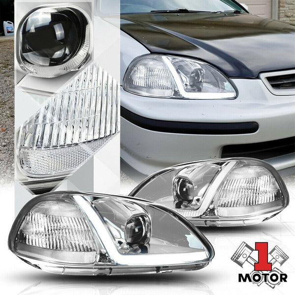 Honda Civic 1996-1998 Par De Faros Led Cromados