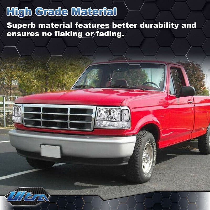 Ford F150 F-150 1992-1996 Par De Faros Y Cuartos Claros