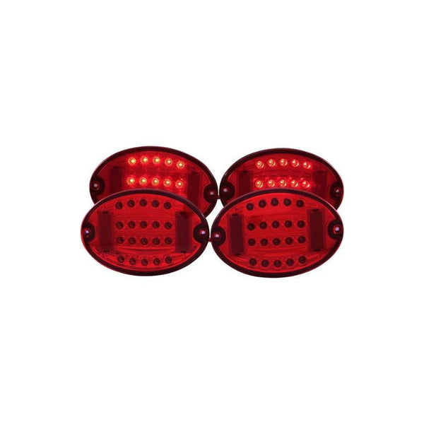 Cv Corvette 97-04 L.e.d T.l All Red 4 Pcs