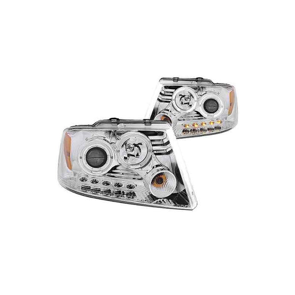 Fd F-150 04-08 Projector H.l 2 Halo L.e.d Chrome