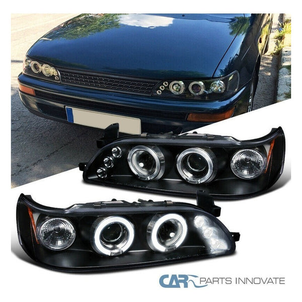 Toyota Corolla 1993-1997 Projector Faros Halo Negros