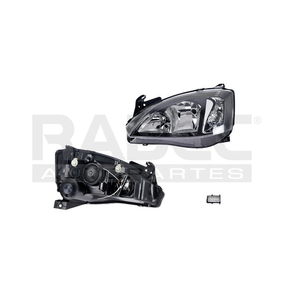 Faro Cv Corsa/tornado 08-10 Fondo Negro Tyc Izq