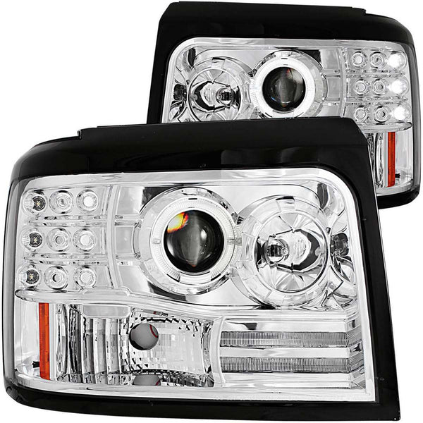 Fd F150/f250/ Bronco 92-96 Projector Halo Hl Chrome Completo