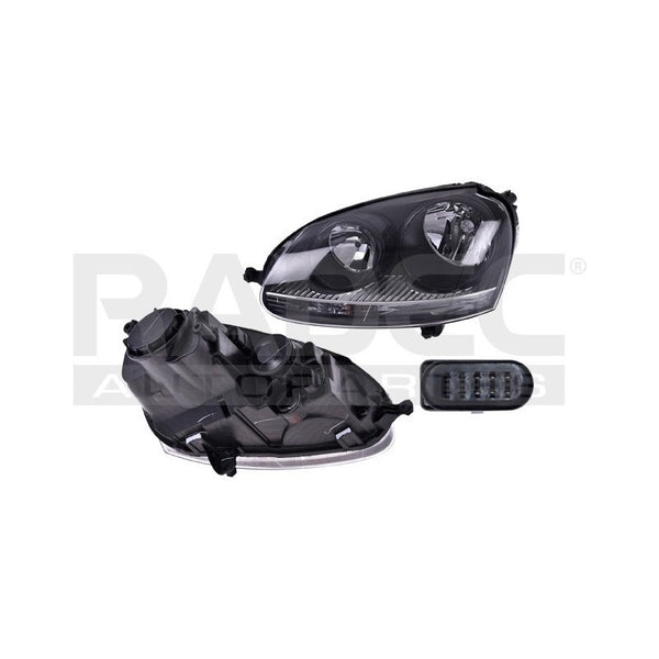 Faro Vw Bora 05-10 Gli Fondo Negro Hella Izq