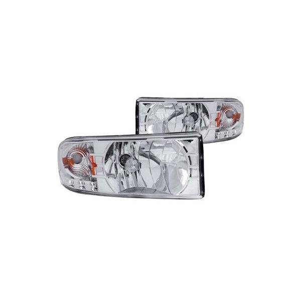 Dodge Ram 94-01 Crystal H.l  Chrome With Led Amber