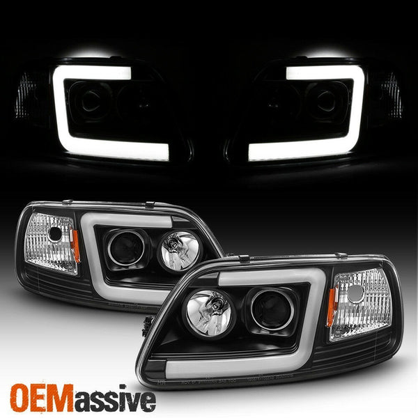 Ford F-150 F150 1997-2003 Par De Faros Negros Led