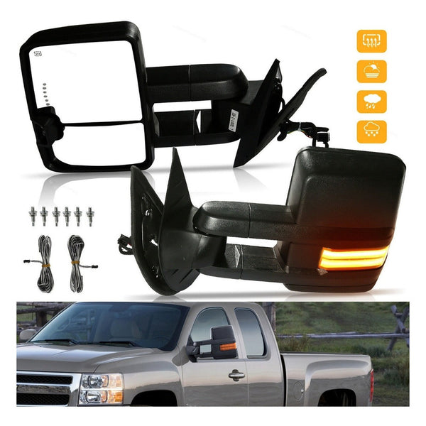 Chevrolet Silverado Sierra Tahoe 07-12 Par Espejos Negros