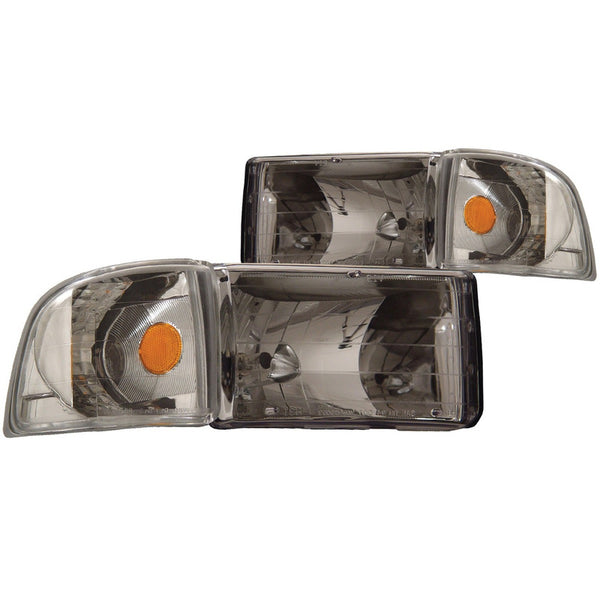 Dodge Ram 94-01 Crystal H.l Chrome Amber With Corner Light