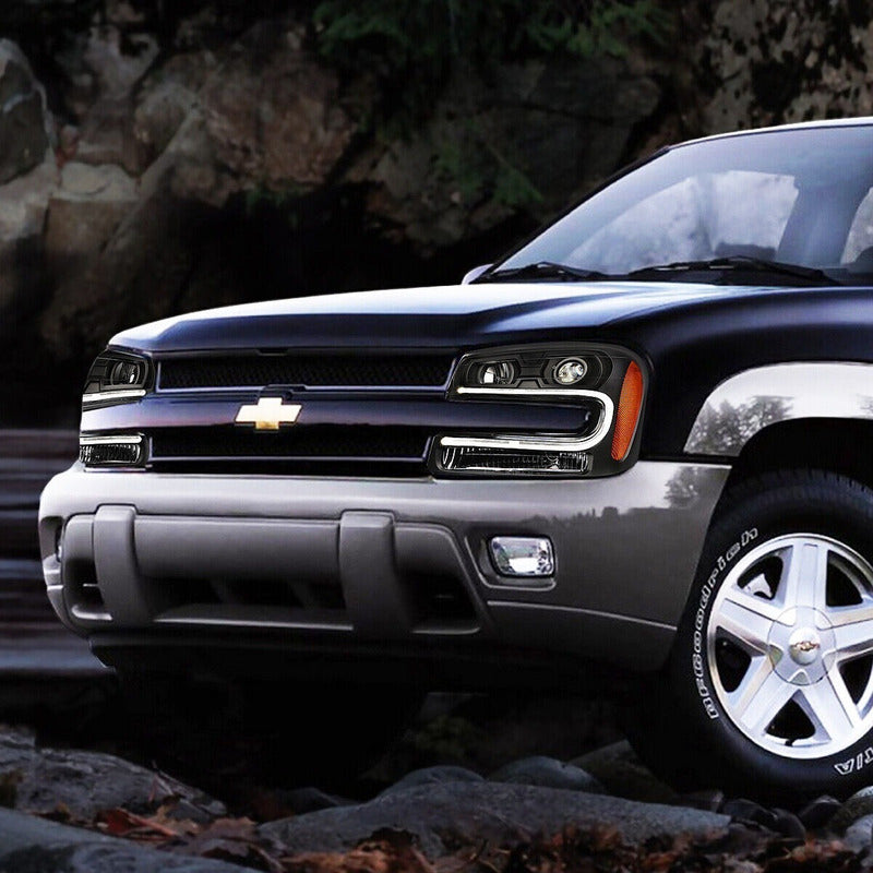 Chevrolet Trailblazer 2002-2009 Par De Faros Negros Led