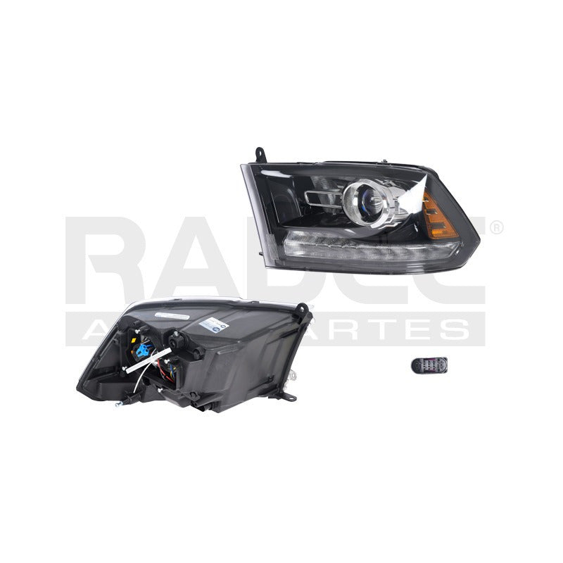 Faro Dg Pick Up 13-14 Fondo Negro Tyc Izq