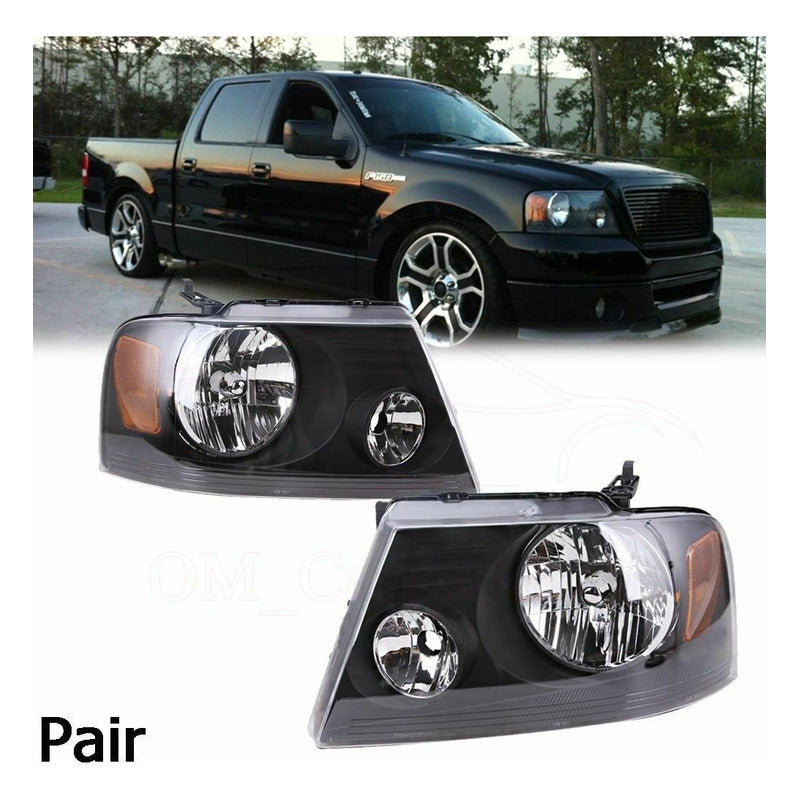 Ford F150 F-150 2004-2008 Par De Faros Negros