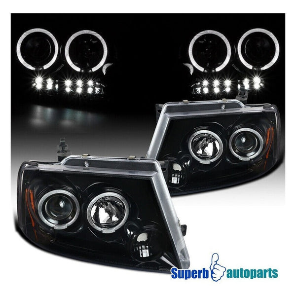 Ford F-150 04-08 Projector H.l Halo L.e.d Black Clear Amber