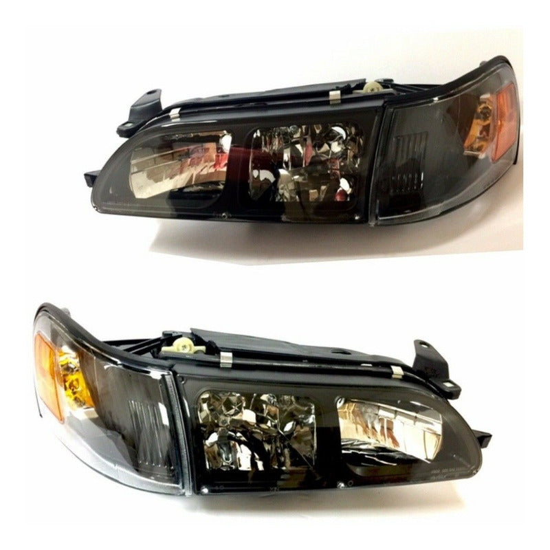 Toyota Corolla 1993-1997 Par De Faros Y Cuartos Negros