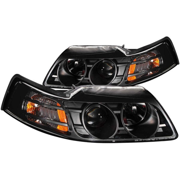 Ford Mustang 99-04 Projector H.l Black Clear Amber