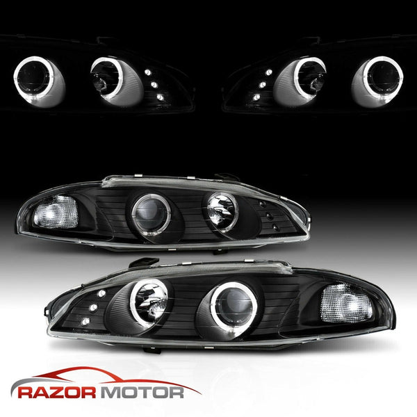 Mitsubishi Eclipse 1997-1999 Par De Faros 2 Halos Negros