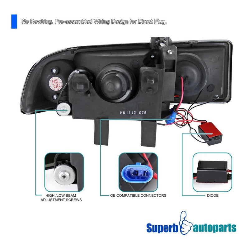 Chevrolet S10 Blazer 98-04 Faros Led Projector Negros