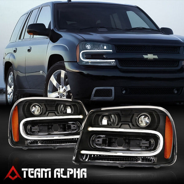 Chevrolet Trailblazer 2002-2009 Par De Faros Negros Led