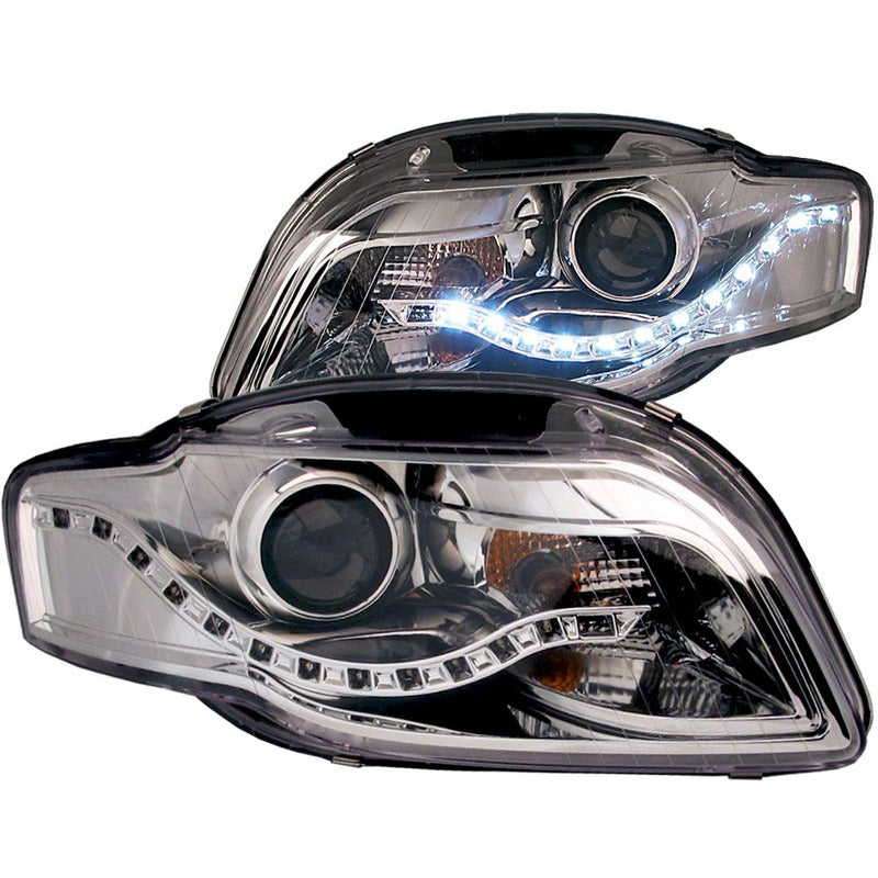 Audi A4 05-09 Faros De Projector Cromados(r8 Led Style)