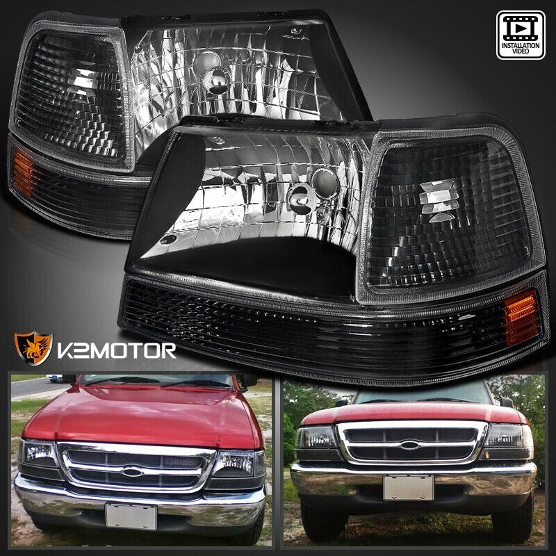Ford Ranger 1998-2000 Faros Y Cuartos Negros