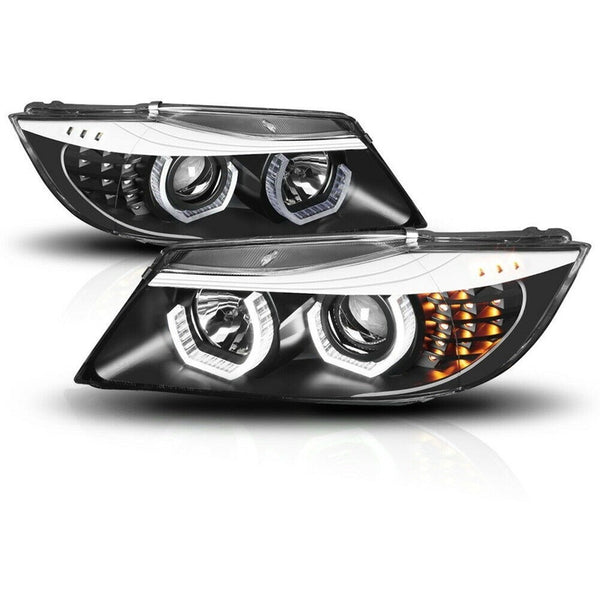 Bmw 3 Series 2009-2012 Sedan E90 Par De Faros Negros