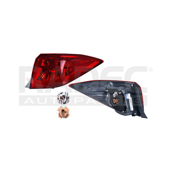 Calavera Exterior Ty Corolla 17 Rojo Lado Derecho Mx