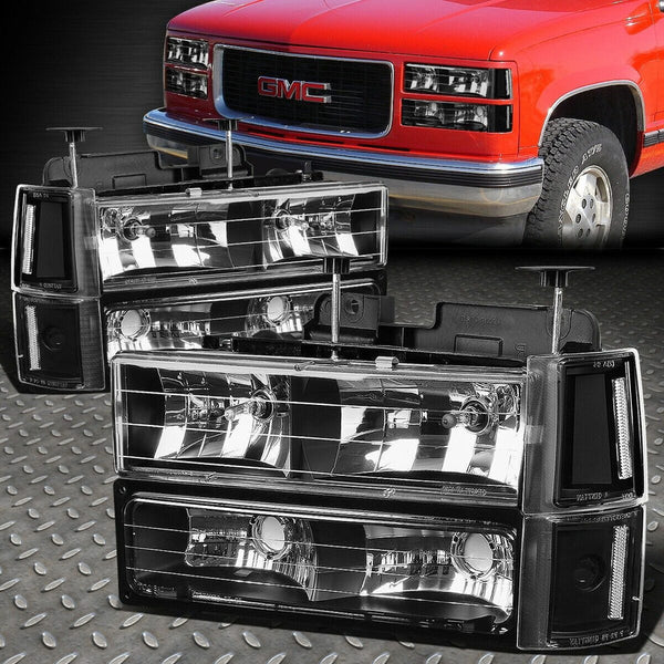 Set Faros Negros Gmc C1500 Pickup Yukon 94-98