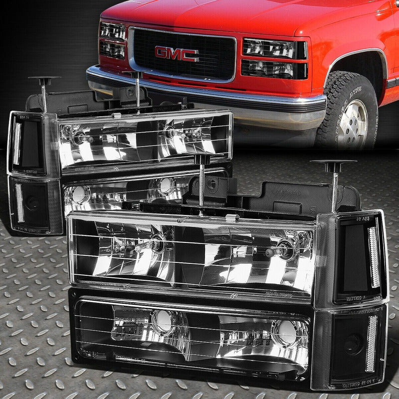 Set Faros Negros Gmc C1500 Pickup Yukon 94-98