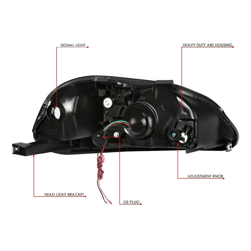 Honda Civic 1996-1998 Par De Faros Led Cromados