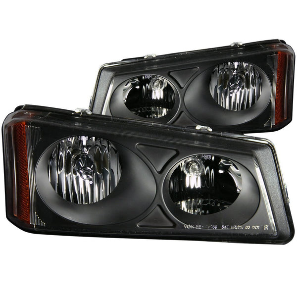 Cv Silverado 03-06 Crystal H.l Black