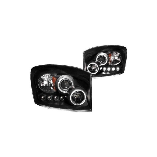Dodge Ram 06-07 Projector H.l Halo Black Clear Amber