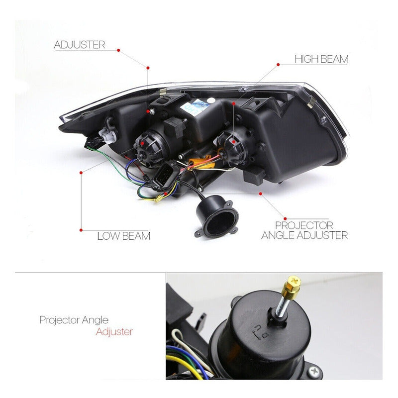 Bmw 3 Series 2009-2012 Sedan E90 Par De Faros Negros